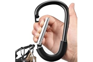 SURDOCA Buggy Clips, Upgrade Pram Clips, Heavy Duty Pram Hooks for Bags, Large Pram Carabiner Clips, Aluminum Pushchair Clips, Baby Stroller Hook for Hanging Bag