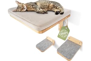 WOOWOOD® Mur d'escalade pour Chat avec 2 marches de Chat [Extra Grand et Stable] I Mur 3 pièces I Set Arbre à Chat Mural I Mur pour Chats I Chaise Longue Murale pour Chats
