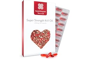 Healthspan Krill Oil 1,200mg | 60 Capsules | Naturally Rich in Astaxanthin | Sustainably Sourced | Vanilla Flavoured | Astaxanthin | Marine Phospholipids