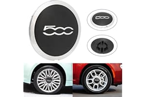 OTUFAN Enjoliveur de Roue Central chromé, 68078419AC Convient à Fiat 500 2012 2022 Enjoliveur de Roue Central chromé de Remplacement A
