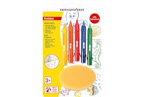 Eberhard Faber 524105 - Set de tizas de baño, 5 crayones de baño y esponja, lavable sin dejar residuos