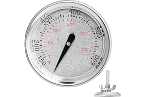 DELSbbq 60540 7581 67031 Round Grill Lid Thermometer for Weber GS4 Spirit II & I 200/300 Accurate Temperature Gauge for Weber Charcoal Grills