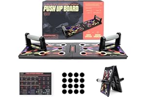 Phoenix Fitness Foldable Push Up Board - 12-in-1 Press Up Board with Handles & Workout Plan - Exercise Stand for Upper Body Workout for Men and Women - Strength Training Equipment for Home Gym