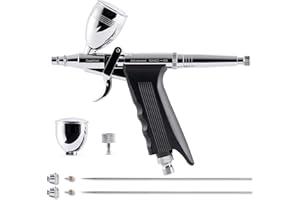 Gaahleri Aérographe, Kit d'aérographe avec Trigger, Aiguilles de 0,38 & 0,5mm，Godet de 1/2 & 1/4 OZ, Séries Advanced GHAD-68