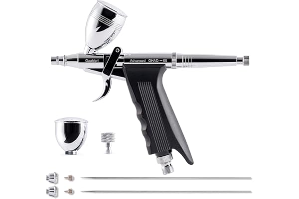 Gaahleri Aérographe, Kit d'aérographe avec Trigger, Aiguilles de 0,38 & 0,5mm,Godet de 1/2 & 1/4 OZ, Séries Advanced GHAD-68