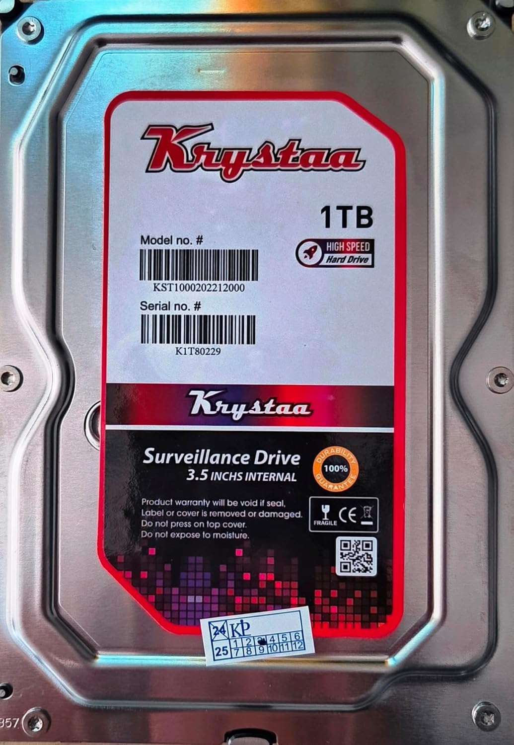 Krystaa 1TB SATA Hard Drive, 3.5 Inch, 7200 RPM, 6 Gb/s, 64 MB Cache, 2 Years Warranty