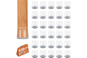 BAIPOK - 35 protectores para patas de silla, tapas de silicona para patas de silla para suelos de madera dura, almohadillas protectoras para patas de muebles, fundas para patas de sillas con