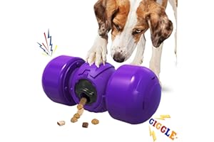 LACCEN Interaktives Hundespielzeug, rollender Leckerli-Spender für langsame Fütterung, Kichern für Hunde, Puzzle-Spielzeug, Leckerli-Spielzeug für Langeweile für mittelgroße und große Hunde