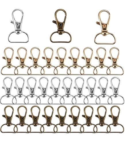 20 Drehbare Karabiner-Haken Mit D-Ring – Für Schlüssel, Hundeleinen, DIY, 42 Mm