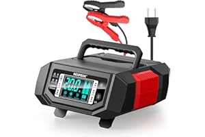 NEXPEAK 1-20A Autobatterie Ladegerät, Erhaltungsladegerät, Batterie Ladegerät Auto 12V 24V LiFePO4 Blei-Säure, intelligentes Batterieladegerät mit einstellbarem Strom für Auto, LKW, Rasenmäher, Boot