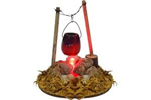 Auirshiky Mini Falò, 1 Pc Stufa Sospesa Casa delle Bambole Arredamento, 1/12, Focolare in Miniatura di Natale, per Gnomo, Presepe Accessorio