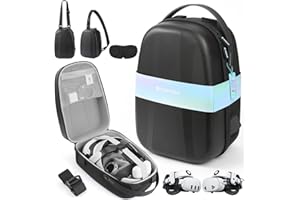 Foregoer Hard Carrying Case for Meta Quest 3/3S/Oculus Quest 2, Large Space Compatible with BOBOVR S3 Pro/M3 Pro/Kiwi Design Battery Head Strap and All Accessories, Ideal for Travel and Home Storage