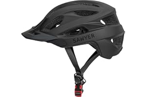 Sawyer Bikes- Casco de Bicicleta Ajustable y Unisex - Negro (54-61cm)