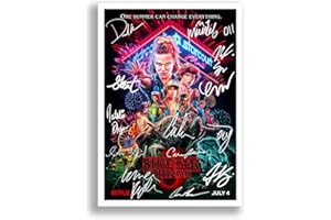 GENERIC Stranger Things Season 1 2 3 & 4 Cast Signed Autograph A4 Posters Photo Print TV Show Series Framed Gift Winona Ryder David Harbour All Seasons (A4 POSTER SEASON 3)