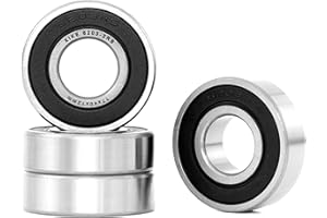 XiKe 4 piezas 6203-2RS Rodamiento de bolas 17x40x12mm Doble junta de goma, Acero al cromo, Pre-lubricados, 6203RS Rodamientos rígidos a bolas con juntas