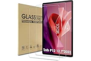 WD&CD 2-pak ochraniaczy ekranu kompatybilnych z Lenovo Tab P12 32.7 cm 2023, folia ze szkła hartowanego, odporna na zarysowania, zapobiegająca powstawaniu pęcherzyków powietrza, wysoka rozdzielczość