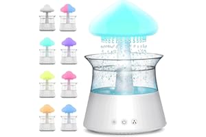 JALANN Rain Cloud Humidifier, 3 in 1 Raincloud Humidifier/Essential Oil Diffuser/7 Colors Night Light, Bedside Cute Raining Drop Sounds for Sleeping, Aromatherapy Essential Oil Diffuser for Bedroom (White)