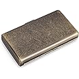 agnirame Retro Metal Cigarette Case Box -Double Sided Spring Clip Open Pocket Holder for 14 100mm Cigarettes Credit Card Holder Protective Security Wallet for Men and Women (Bronze)