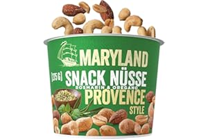 ‎MARYLAND Maryland Snack Nuts Provence 275g Mug - Mediterranean Spiced Nut Mix with Roasted Peanuts, Cashews and Almonds - Seasoning of Rosemary & Oregano (1 x 275g)