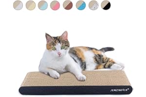 AMZNOVA Cat Scratcher, Durable Cardboard, Cat Scratching Pad with Catnip, Narrow, Textured Black(Upgraded)