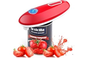 GlasFlength Elektrischer Dosenöffner, Dosenöffner Elektrisch Tragbarer Dosenöffner Ohne Scharfe Kanten Batteriebetrieben Can Opener für Köche, Ältere Menschen, Kinder, Verletzte, Behinderte (Rot)