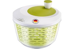 Westmark Centrifuga per insalata, Capacità: 4,4 litri, ø 23,5 cm, Plastica, Senza BPA, Spinderella, Colore: Trasparente/Bianco/Verde, 243022EA