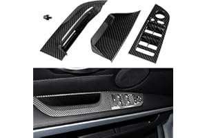TTCR-II Kompatibel mit Türgriff Innen Vordertür Links BMW 3er E90 E91 2004-2007,Fensterschalter Armlehnenverkleidung für 3er E90 E91 LCI 318i,320i,325i,328i,330i,335i-37.5CM（Keine Demontage）-Carbon