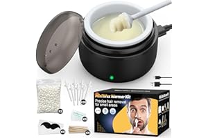 IFANZETECH Epilation Nez Kit Cire Epilation Homme: Mini Chauffe Cire USB + 100g Perles de Cires, 20 Applicateurs+10 Spatules+10 Pochoirs Moustache, Température Stable, Pour Poils de Nez, Visage & Oreille