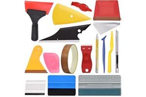 Gomake Auto Vinyl Werkzeug Kit Autofolie Rakel Set für Tönungsfolie Auto Wrap, Folien Werkzeug Set für Wrapping, Schaber, Filzrakel, Teflonband, Rakel, Cutter, Messer mit 10 Klingen, Folierungs