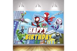 CLOVERCY Spidey and His Amazing Friends Photography Backdrop Spidey And His Amazing Friends Birthday Party Decorations 5x3Ft Spidey Backdrop for Spiderman Birthday Decoration