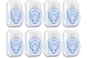 HULAXILOTI Repulsif Ultrason Souris et Rats 8 Pièces, Anti Souris Rats,Anti Moustique, Sûr et Économe en Énergie, Repulsif Ultrason pour Rat,Souris, Cafards,Moustiques, Nuisibles