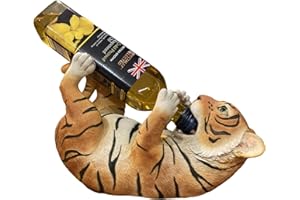 G&H Decor - Adorable 30cm Tiger Wine Bottle Holder Figure – Hand Painted Tiger Gifts Figurine with Amazing Detail - Tiger Ornaments for the Home – Cute Tigers Oranments Home Gift