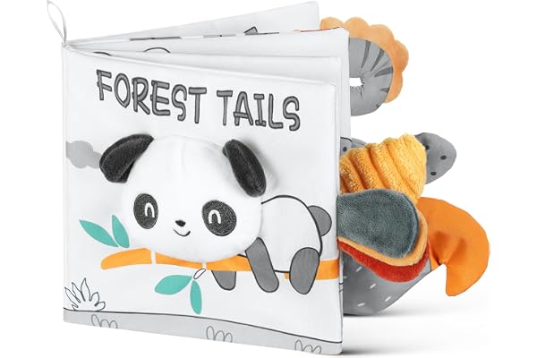 HOTUT Livre Tissu Bébé Eveil, Livre Doux Froissé, Favorise la Vision et Développement Cerveau, 3D Livre sensoriel en Tissu pour Bébé 0-24 Mois, Cadeau de Naissance pour Tout-Petit Garçon Fille