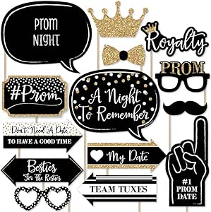 Big Dot of Happiness Prom - Photo Booth Prop Kit - 20 Count