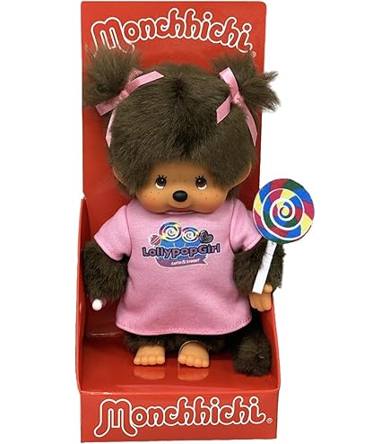 Sekiguchi 204090 Original Monchhichi Girl with Rainbow Dress