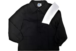 SIGGI Grembiule Scuola ELEMENTARE Bimbo (Nero, 7ANNI-122CM) E Colletto