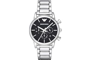 Emporio Armani Reloj Hombre, Cronógrafo cuarzo, caja 41mm Oro Rosa con correa piel, AR2074