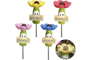 HAASIKI 4 Stück Bienen Tränkestationen, Bienen Trinkbecher, Insekten Trinkbecher, Haokelai Bienentränke für Den Garten, Insektentränke für Wild Schmetterlinge, Schmetterlings Tränkebecher für Garten