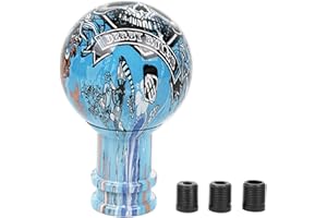 muge racing Round Shift Knob Acrylic Gear Shifting Stick for Most Manual Auto Transmissions, Blue
