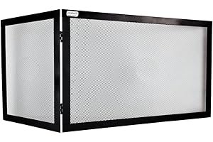 ANTECH Rechteckiger Kaminschutz aus Schmiedeeisen für Kamine, Kaminzubehör, Eckkamin 90 x 50 x 50 cm, Modell Dolomite