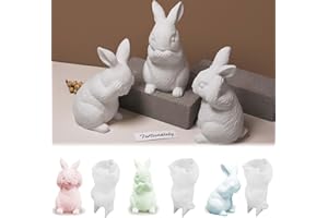 ‎WISIRENT 3 Stück Silikonform Ostern WISIRENT, Silikonformen Gießformen Hase Silikonform Zum Gießen Ostern Hase, Kaninchen Silikonformen Gießformen Ostern Kaninchen Silikonformen, 3d Kaninchen Silikonform