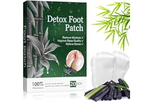 PLANT THERAPY Detox Foot Patches, 20PCS Detox Foot Pads to Remove Body Toxins Deep Cleansing, Stress Relief & Better Sleep