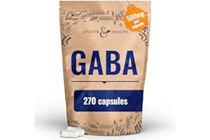 CDF SPORTS & HEALTH SOLUTIONS Gélules de GABA à haute dose - 500 mg par gélule - 270 gélules de 500 mg - Vegan - Acide Gamma Aminobutyrique - 100% Naturel