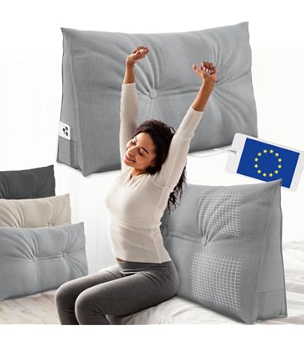 Strusery Cuscino A Cuneo In Velluto Per Letto: Supporto Schiena Ergonomico Per Leggere, Guardare TV E Sollevare Gambe - copertina