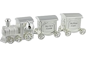 JULIANA Silverplated Train First Curl & Tooth Baby Gift Set