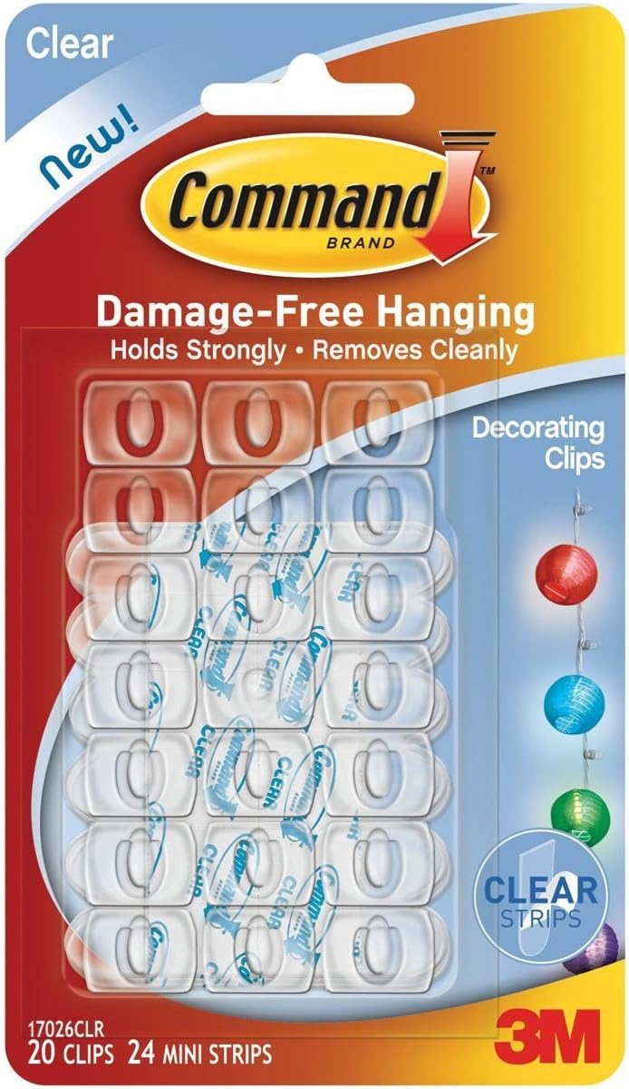 Command 3M Decorating Clips, Clear, 80-Clip (17026CLRVP)
