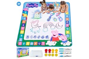 LUPPA Tapete Mágico de Agua - Tapete de Dibujo y Escritura Reutilizable Peppa Pig, Tablero de Dibujo con Colores, Juguetes Educativos para Niñas y Niños de 3 Años en Adelante.