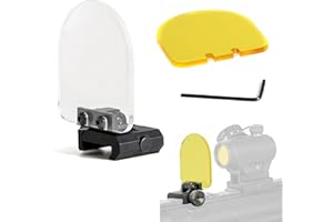 RimFly Protector para Lente de Airsoft Pack 2 Cristales + Llave Allen Cubierta Mira Rifle a Prueba de Balas Plegable Tapa Mira Holografica y Telescopica Pantalla Ajustable Alcance
