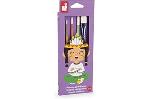 Janod Set tamaños Diferentes-Pinceles para niños-Pelo sintético Suave-Fáciles de Lavar-Pintura, Manualidades y Actividades Creativas-A Partir de 4 años-J07410, Multicolor (JURATOYS J07410)