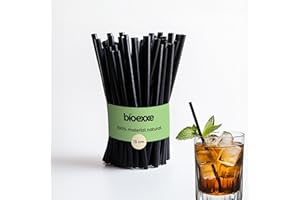 BIOEXXE Pajitas de material compostable 7 x 150 mm Paquete de 500 pajitas ecológicas que se pueden utilizar en cocinas, bares y restaurantes